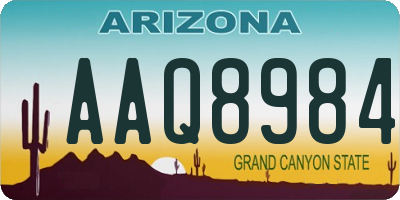 AZ license plate AAQ8984