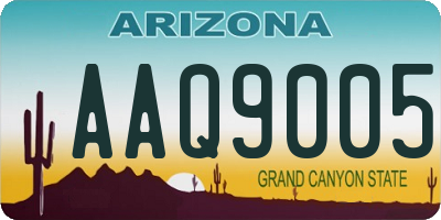 AZ license plate AAQ9005