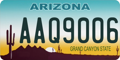 AZ license plate AAQ9006
