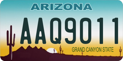 AZ license plate AAQ9011