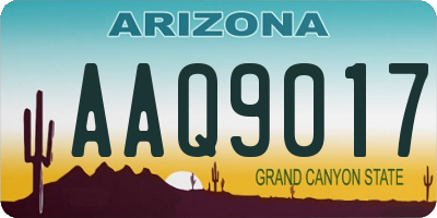 AZ license plate AAQ9017