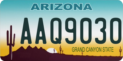 AZ license plate AAQ9030