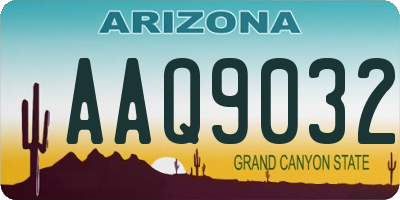 AZ license plate AAQ9032