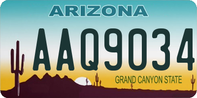 AZ license plate AAQ9034