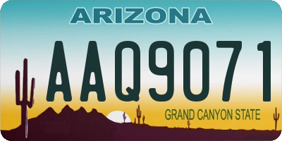 AZ license plate AAQ9071