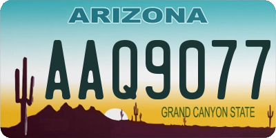 AZ license plate AAQ9077