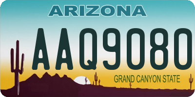 AZ license plate AAQ9080