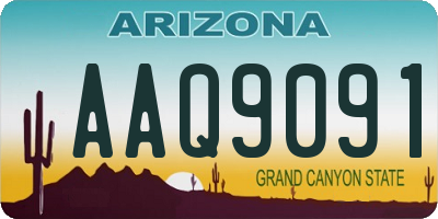 AZ license plate AAQ9091