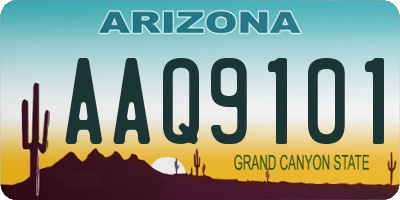 AZ license plate AAQ9101