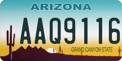 AZ license plate AAQ9116