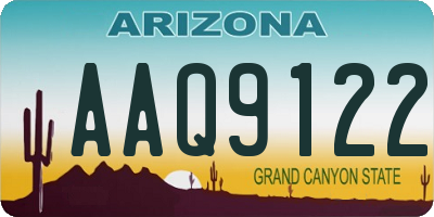 AZ license plate AAQ9122