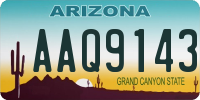 AZ license plate AAQ9143