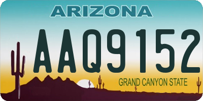 AZ license plate AAQ9152