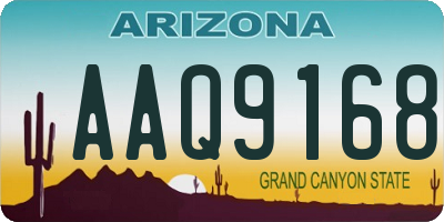 AZ license plate AAQ9168