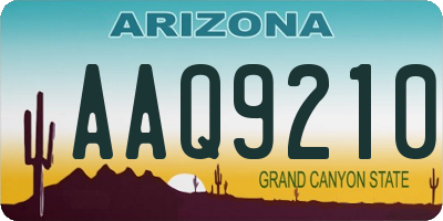 AZ license plate AAQ9210