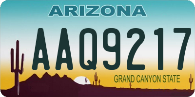 AZ license plate AAQ9217