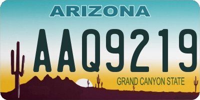 AZ license plate AAQ9219