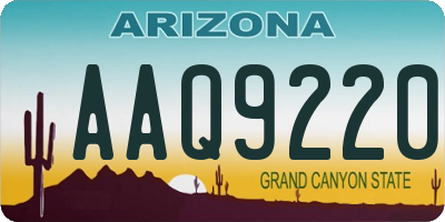 AZ license plate AAQ9220
