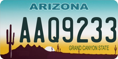 AZ license plate AAQ9233