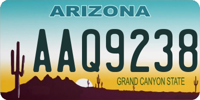 AZ license plate AAQ9238