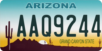 AZ license plate AAQ9244