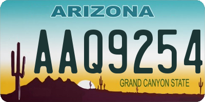 AZ license plate AAQ9254