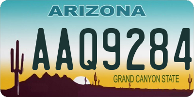 AZ license plate AAQ9284