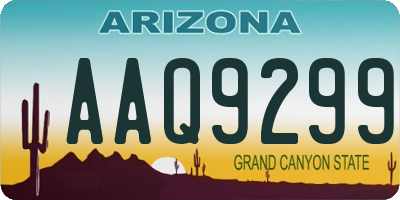 AZ license plate AAQ9299
