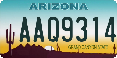 AZ license plate AAQ9314