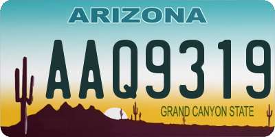 AZ license plate AAQ9319
