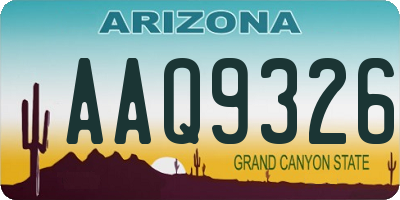 AZ license plate AAQ9326
