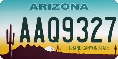 AZ license plate AAQ9327