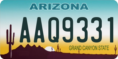 AZ license plate AAQ9331