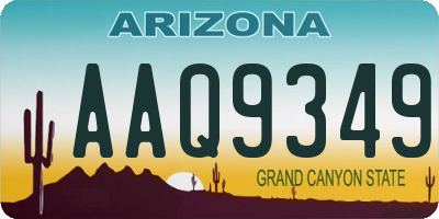 AZ license plate AAQ9349