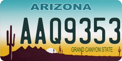 AZ license plate AAQ9353