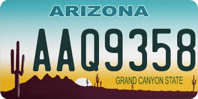 AZ license plate AAQ9358