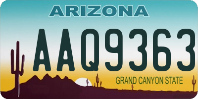 AZ license plate AAQ9363
