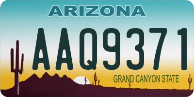 AZ license plate AAQ9371