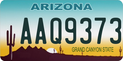 AZ license plate AAQ9373
