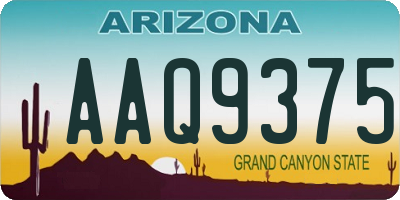 AZ license plate AAQ9375