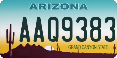 AZ license plate AAQ9383