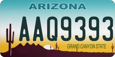 AZ license plate AAQ9393