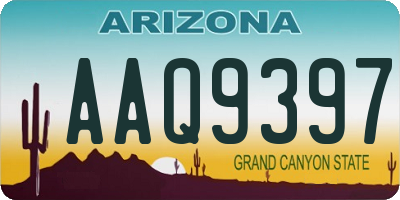 AZ license plate AAQ9397