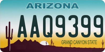 AZ license plate AAQ9399