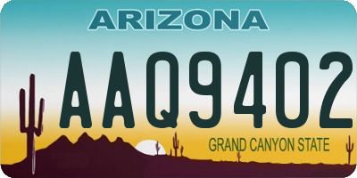 AZ license plate AAQ9402