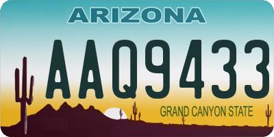 AZ license plate AAQ9433