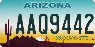 AZ license plate AAQ9442