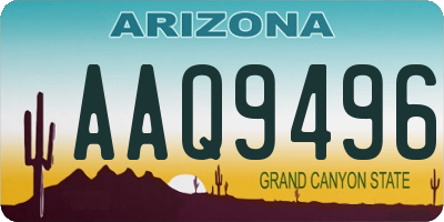AZ license plate AAQ9496