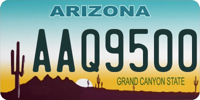 AZ license plate AAQ9500