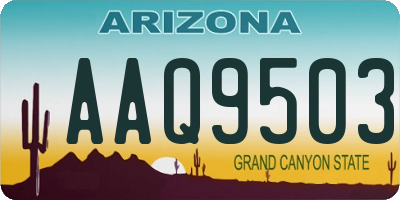 AZ license plate AAQ9503